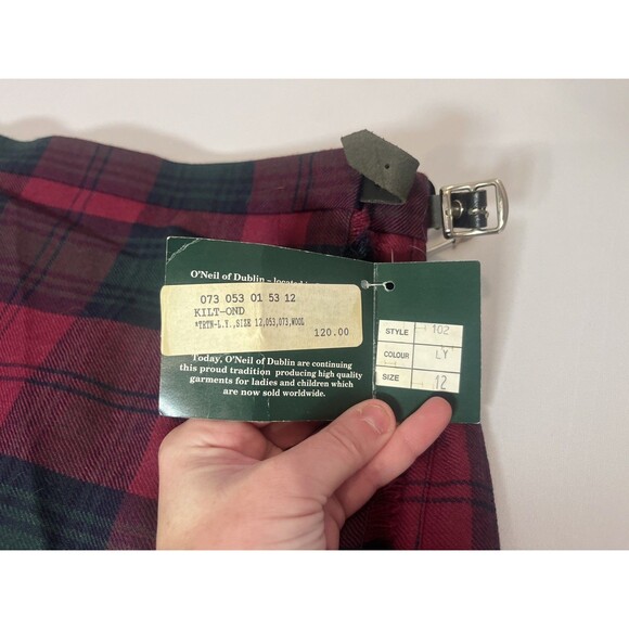 Vintage O’Neil of Dublin Wool Tartan Kilt Skirt | Made in Ireland | 28” Waist - Picture 11 of 12